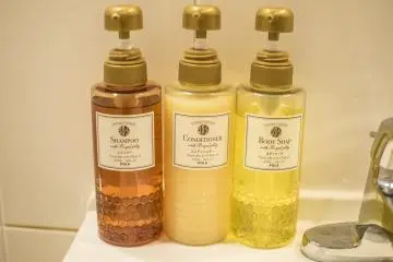 Shower amenities are provided to ensure a nice shower every time.
