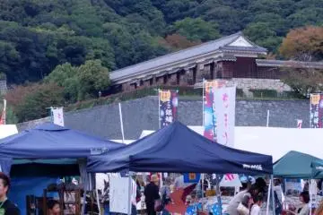 An encampment in front of the castle