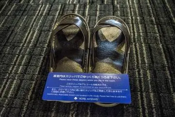 Slip into these comfortable flipflops as you enter the room.