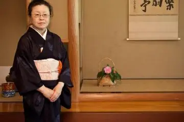 The interior of the tea house