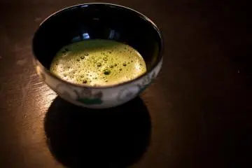 Green tea served at Rakku-Tei tea house