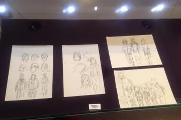 <p>Sketsa asli karakter-karakter berbagai karya Aoyama Gosho</p>