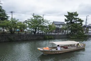 <p>While riding across or along many of the scenic waterways in Matsue, it is common to see the Horikawa Sightseeing boats traverse the water.</p>