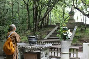 <p>The Mausoleum of Ganjin Daiwajo, the Chinese Priest summoned to Japan to found the temple</p>