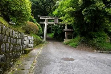 <p>This torii marks the entrance to a nearby shrine</p>