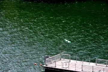 Small jetty at the lake's edge