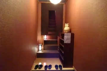 <p>Slippers are lined up for customers, so take off your shoes and step right in!</p>