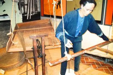 Exhibition showing winnowing