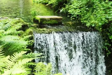 <p>The water pours from here down the mountain</p>