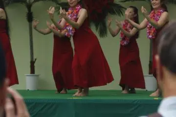 The dancers performing.