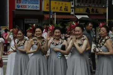 Dancers after they have performed.&nbsp;