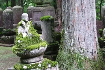 The gravestones, statues and cedar trees all add to the beauty and tranqulity