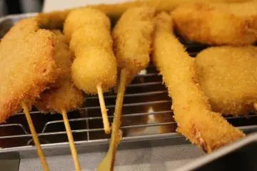 <p>Close up of our kushi katsu</p>