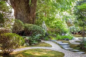 <p>One last look at the stone garden with the peaceful looking Gautama Buddha, (Shaka Nyorai)</p>
