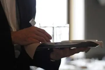 The water from the waiter&nbsp;