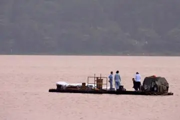 Firework technicians (artists?) preparing for the firework display