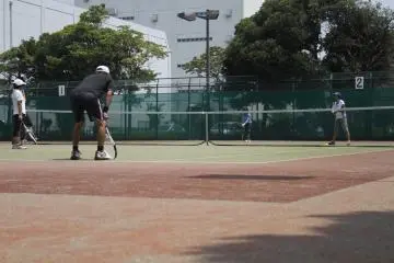 <p>People play tennis on one of the many tennis courts in the park.&nbsp;</p>