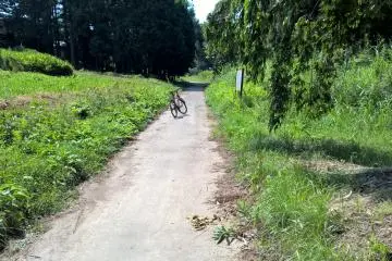 <p>Le point le plus bas du sentier, faites attention aux inondations</p>
