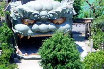 The lion&rsquo;s huge mouth is believed to swallow evil spirits, and the odd tree.