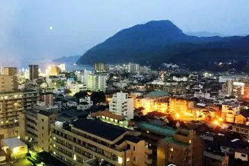 <p>A gorgeous, city night view from the window in my hotel room.</p>