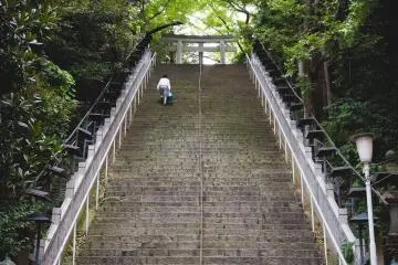 The steps of success leading to the Atago Jinja Shrine