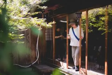 One of the locals leaving with a well-prepared drink
