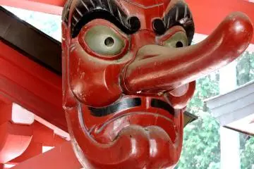 <p>Long nosed tengu under the eaves</p>