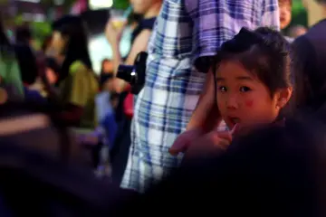 Biting a straw after the dance