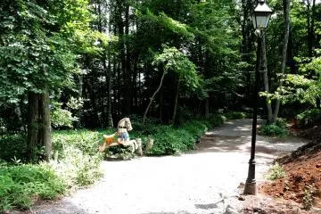 <p>Following the path through the forest, we met an escaping carousel horse</p>