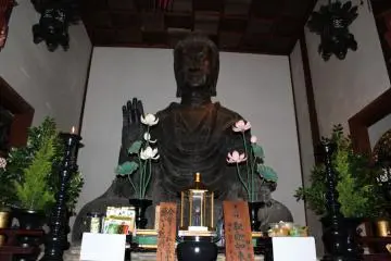 <p>Kneeling before the Buddha</p>