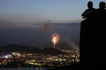 Fireworks viewing in summer