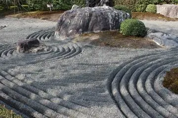The black stones in the "Yin rock garden" represent shade