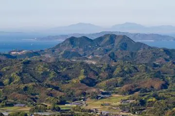 <p>Mt. Bishamon with Noko Island behind it</p>