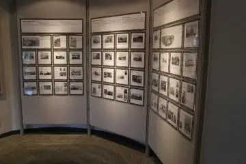 Panel displays with photographs and introductions of some of the most distinguished early foreign community members of Yokohama.