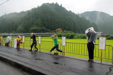 <p>Scare crows, or "kakashi" in Japanese, made by the people of Mitsue-mura. They are part of a village contest</p>