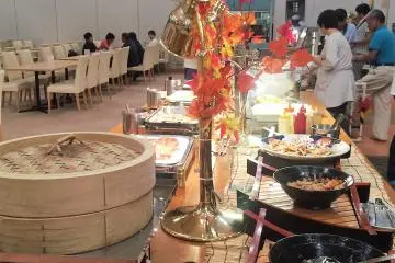 <p>The fall display of food at one of the three tables of food.</p>