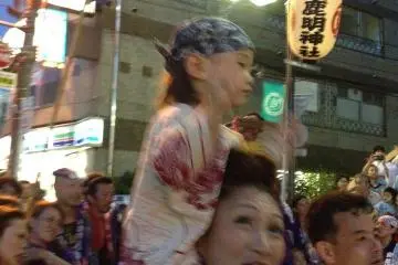 Mikoshi participant in training