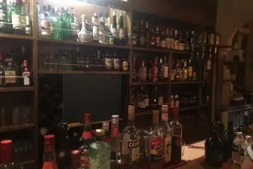 Only a portion of the drinks available behind the bar. (Photo: Sarah Elisabeth Chaney)