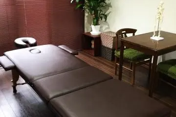 <p>The session room and healing bed</p>