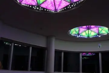The color of the LED illumination changes with music