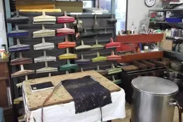 <p>The paper-dyeing workshop</p>