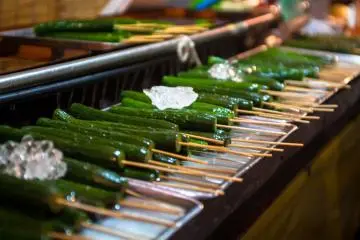 <p>Cold cucumbers on a stick, because sticks are convenient when you're walking around</p>