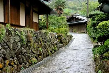 Stone walls, and fine old wooden buildings