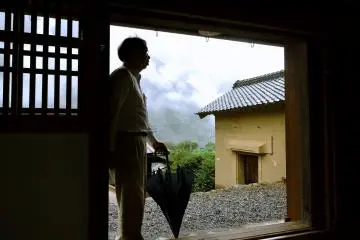 <p>Ready for a short tour of the village in spite of the rain</p>