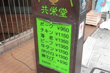 <p>You can find the restaurant down the steps by this sign.</p>