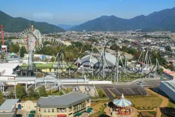 <p>Fuji-Q Highland Amusement Park seen from the top floor of&nbsp;Highland Resort Hotel &amp; Spa</p>