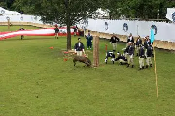Once the deer is in this position the rope is tied off and the seko subdue the deer by grabbing its legs
