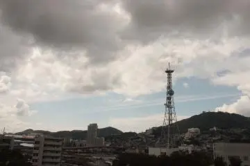 <p>NHK Tower and Mount Inasa Observatory, as seen from inside St. Philip Church.</p>