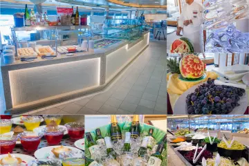 Plenty to choose from day or night at the very casual buffet.