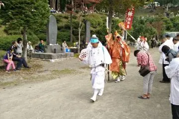 <p>The fire makes its way around the festival area</p>